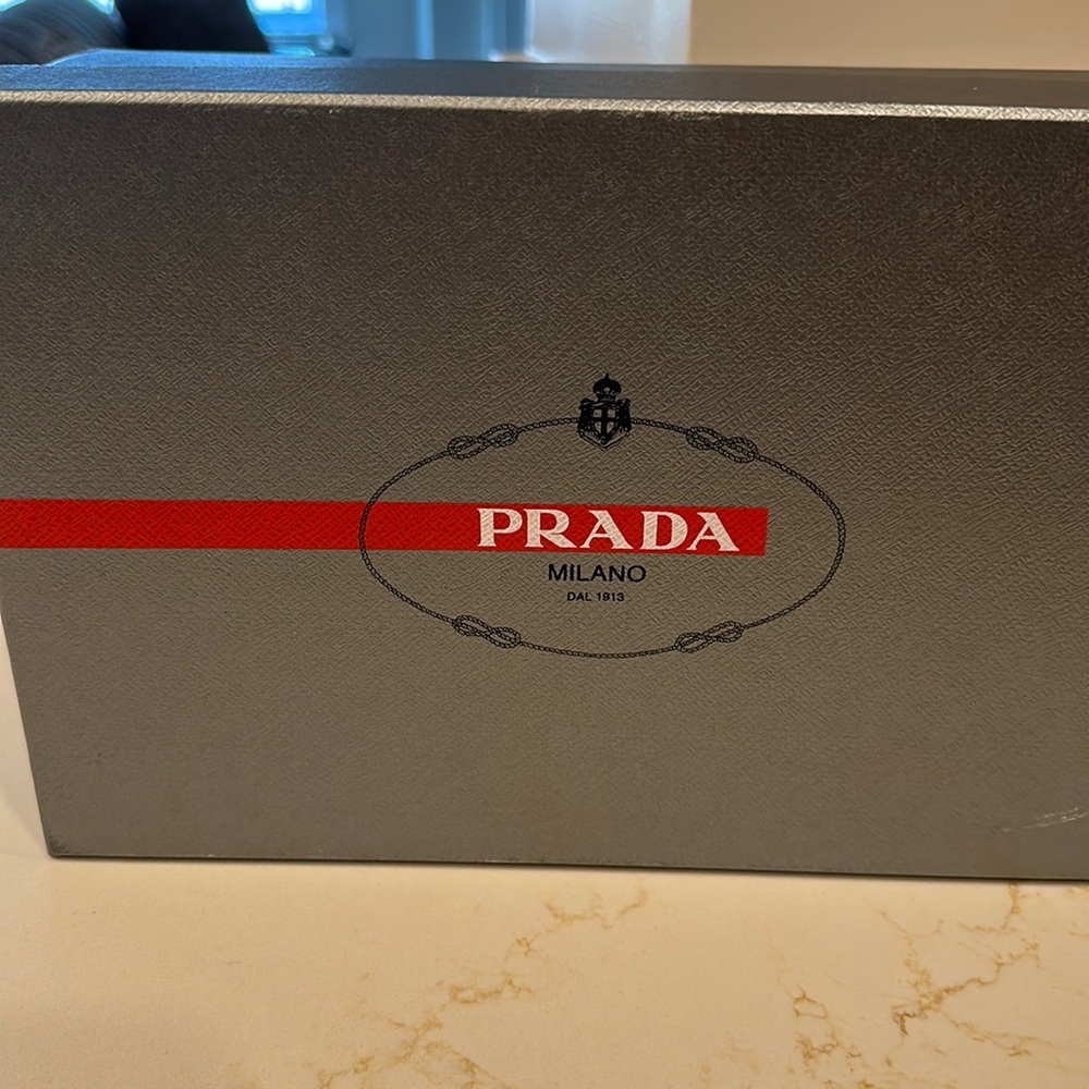 Prada slip on leather sneakers